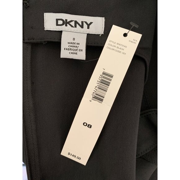 DKNY Black Sleeveless Bodycon Sheath Dress Size 8 Scuba Rear Zipper RY10399 - Picture 5 of 10